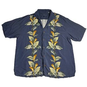 🌴Tommy Bahama Shirt Mens XXL 100% Silk Camp Floral Tropical Hawaiian Resortwear